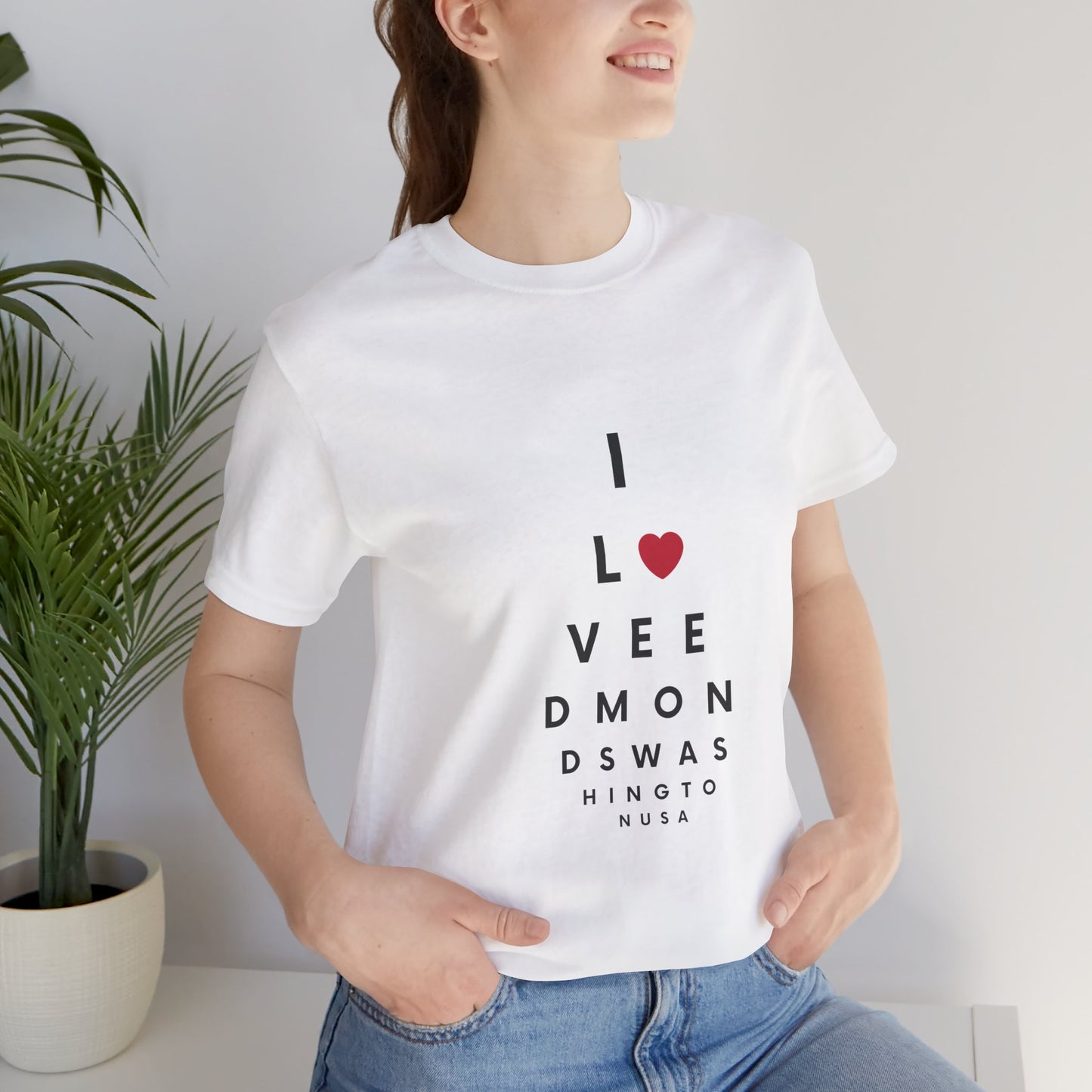 I Love Edmonds Eye Chart - Short Sleeve Tee