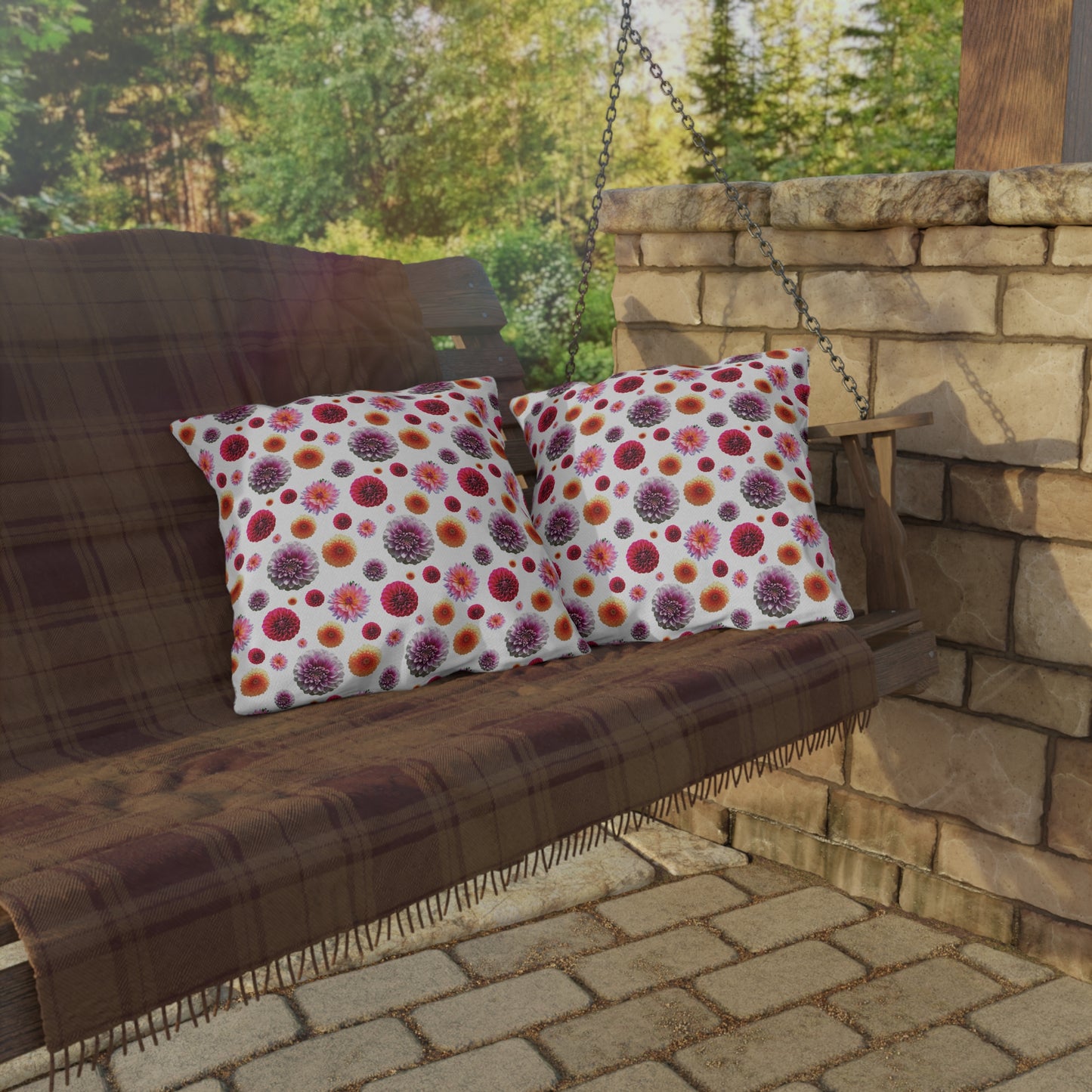 Dahlia Mix Outdoor Pillows