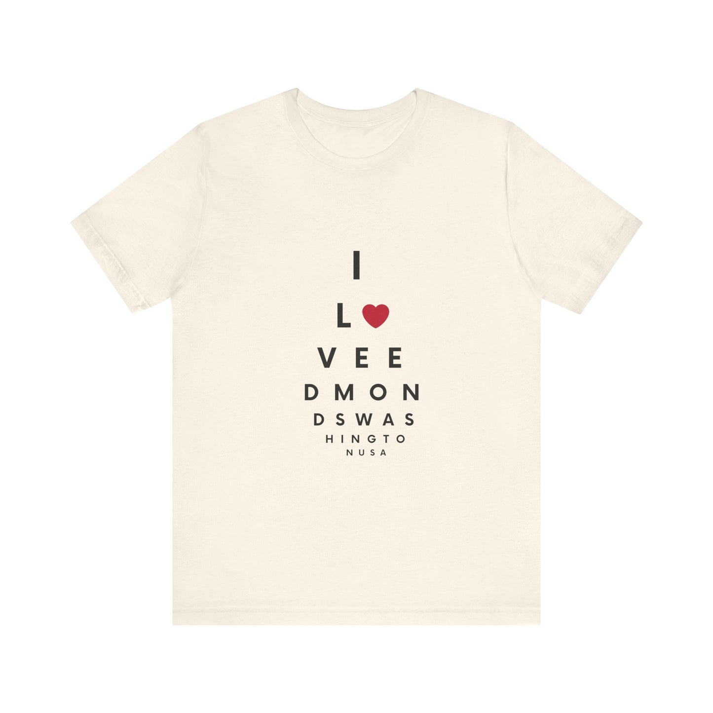 I Love Edmonds Eye Chart - Short Sleeve Tee