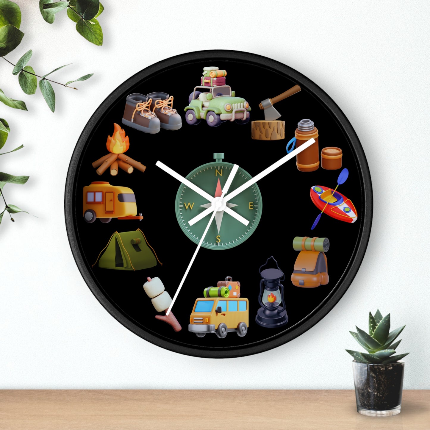 Camping Van Life Wall Clock