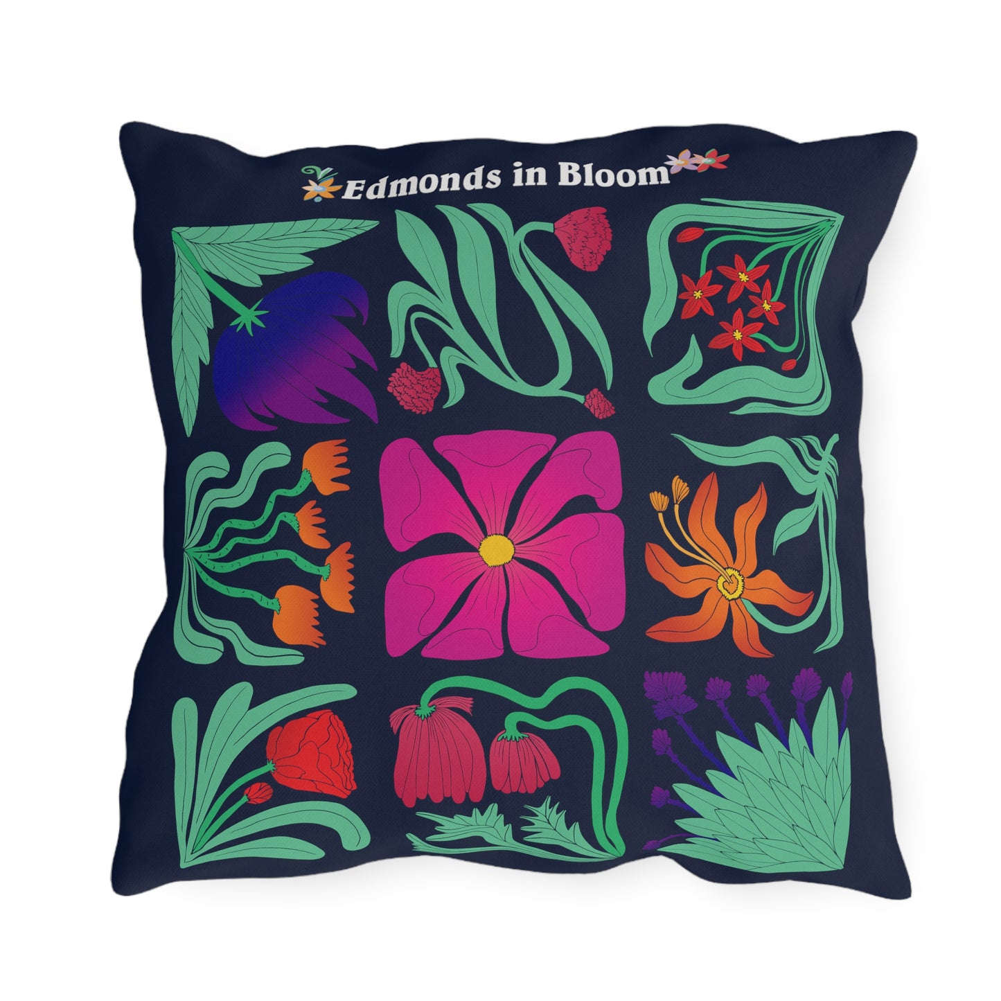 Edmonds in Bloom 2024 Garden Tour Outdoor Pillows (Double Print)