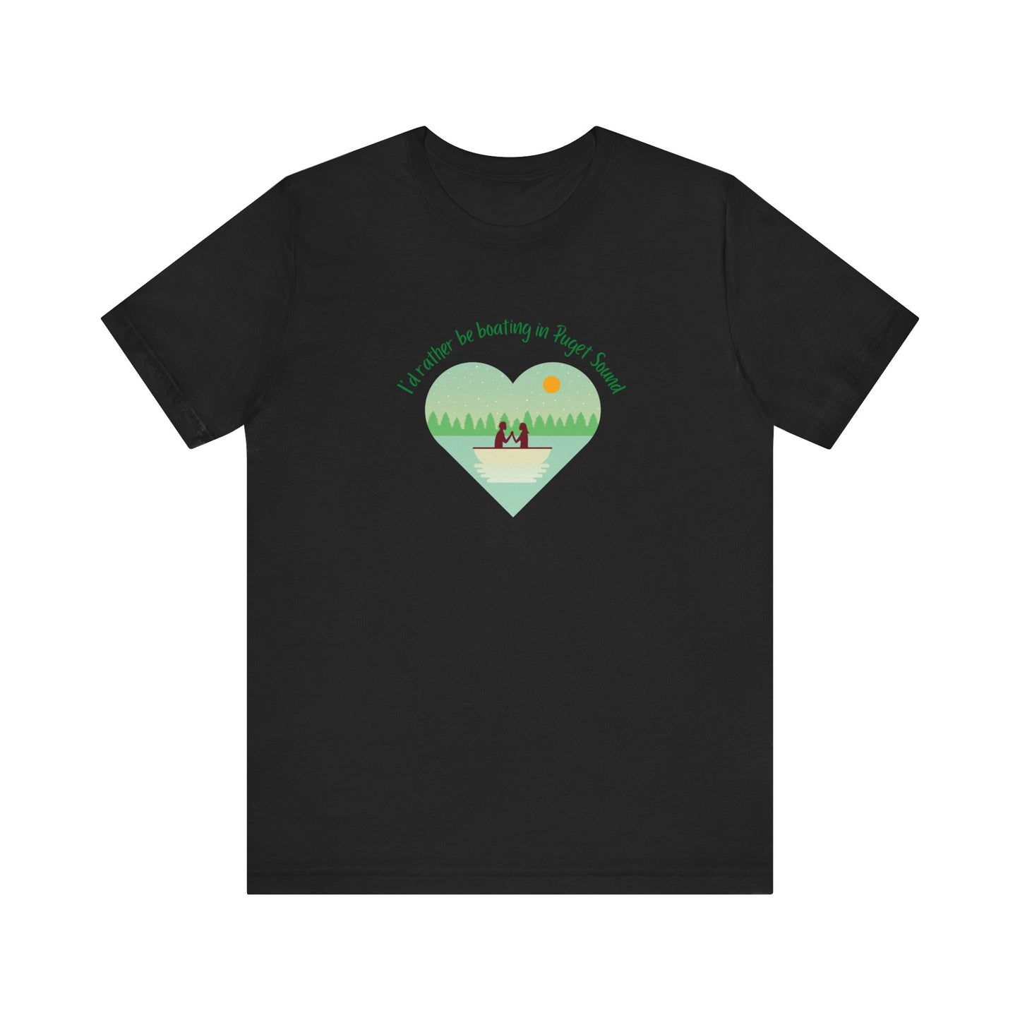 I'd rather be boating in Puget Sound heart T-shirt