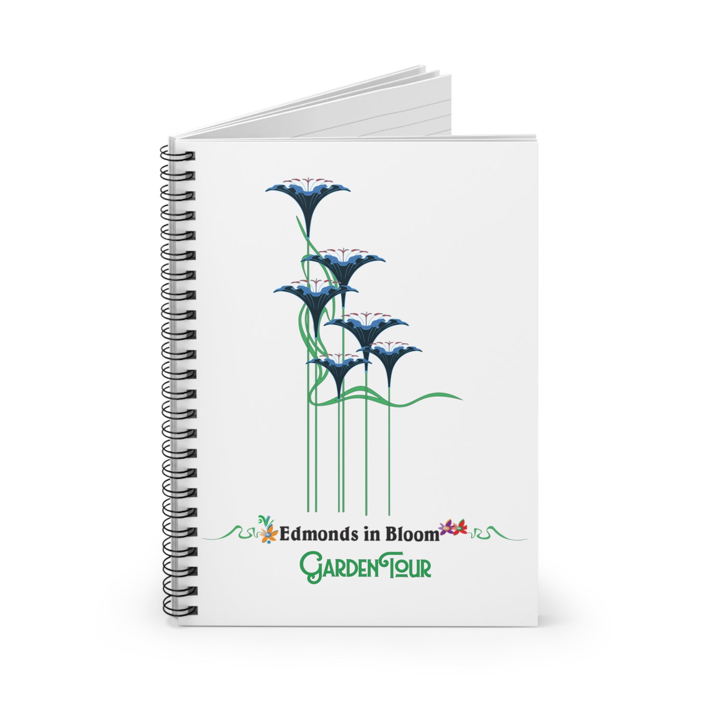 Edmonds in Bloom Garden Tour Spiral Notebook (Flowers) - Ruled Line