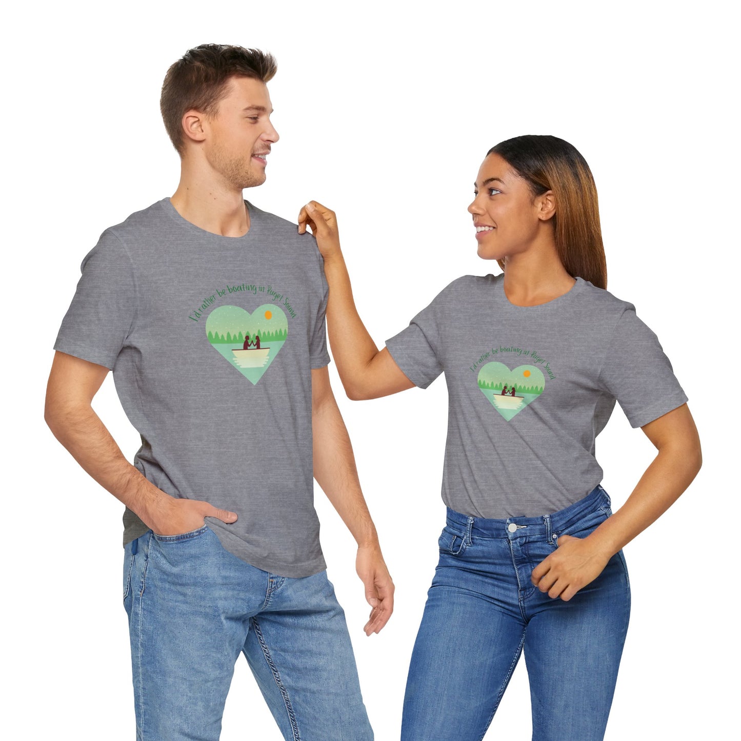 I'd rather be boating in Puget Sound heart T-shirt