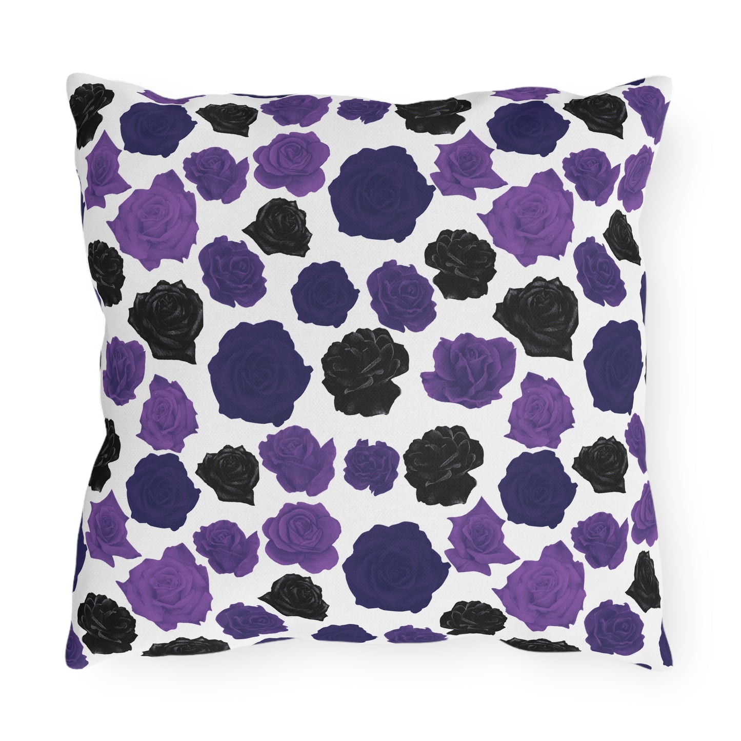 Dark Purple Roses Outdoor Pillows