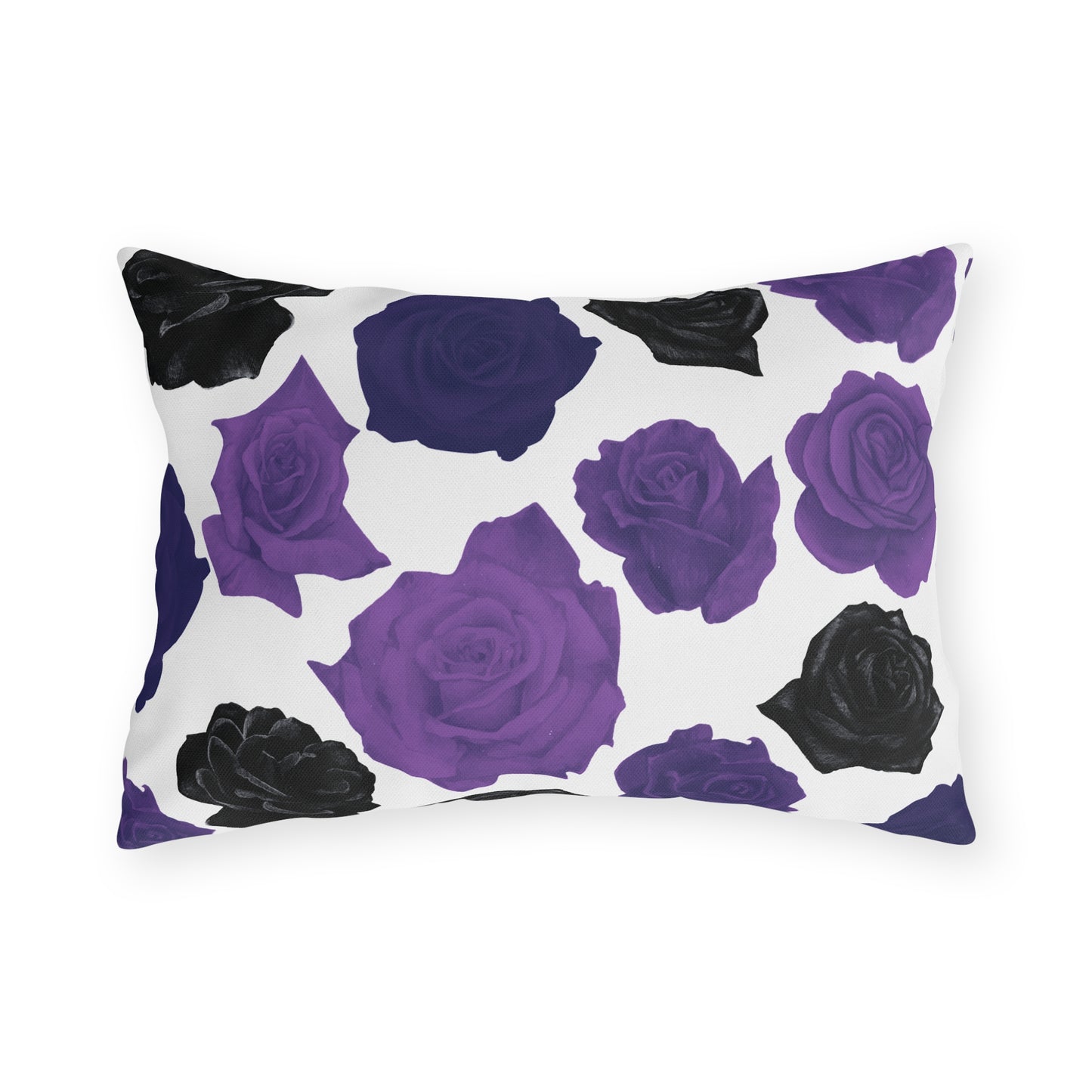 Dark Purple Roses Outdoor Pillows