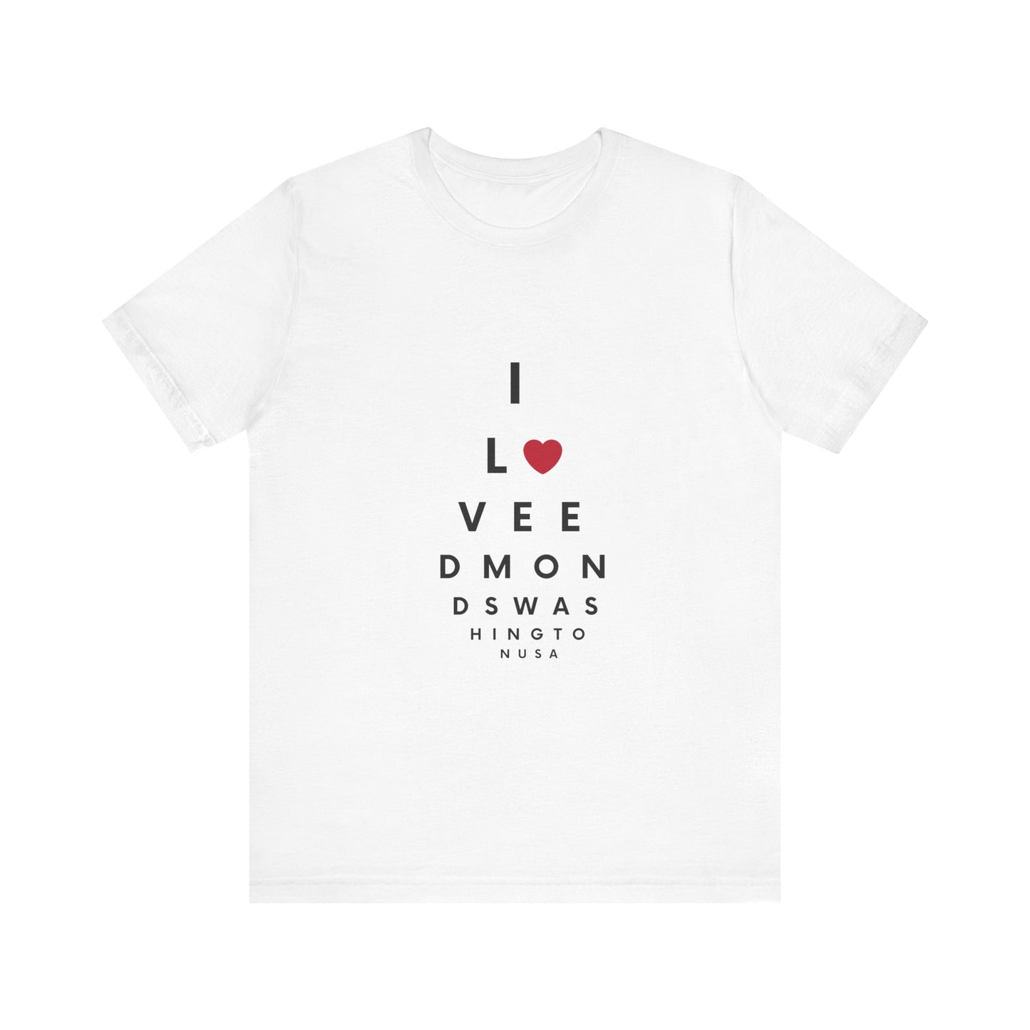 I Love Edmonds Eye Chart - Short Sleeve Tee