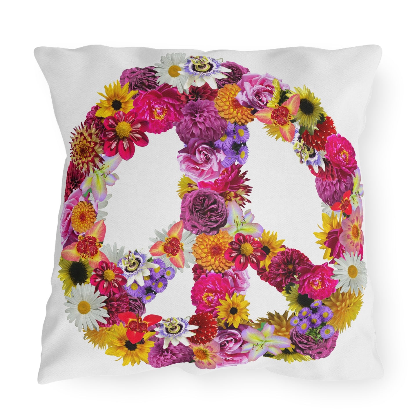 Peace-Full Flowers Outdoor Pillows
