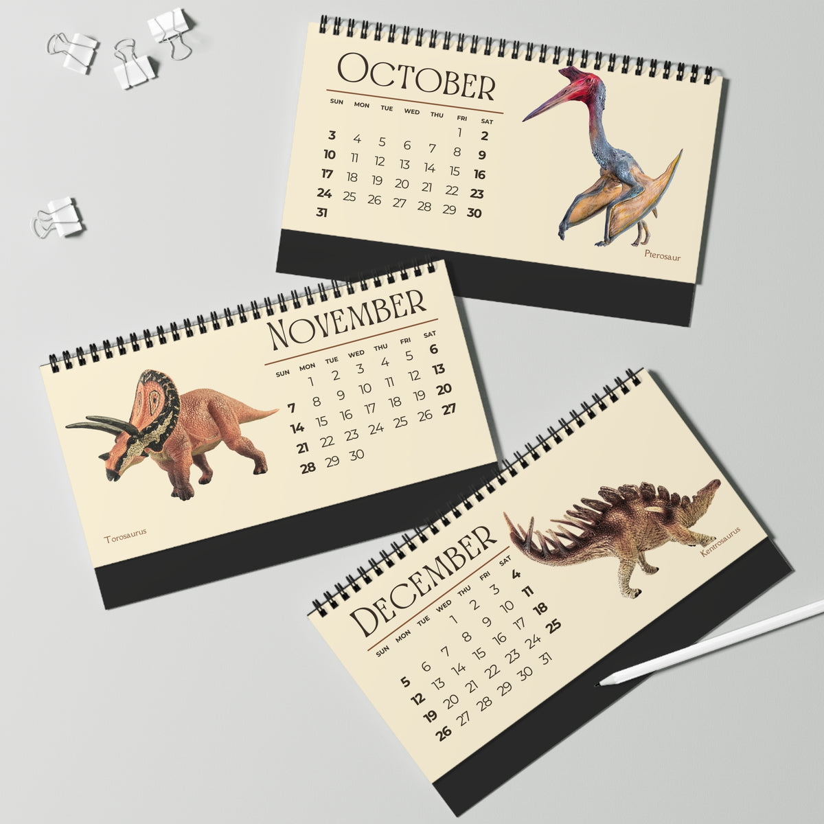 Dominating Dinosaurs of 2027 Desktop Calendar