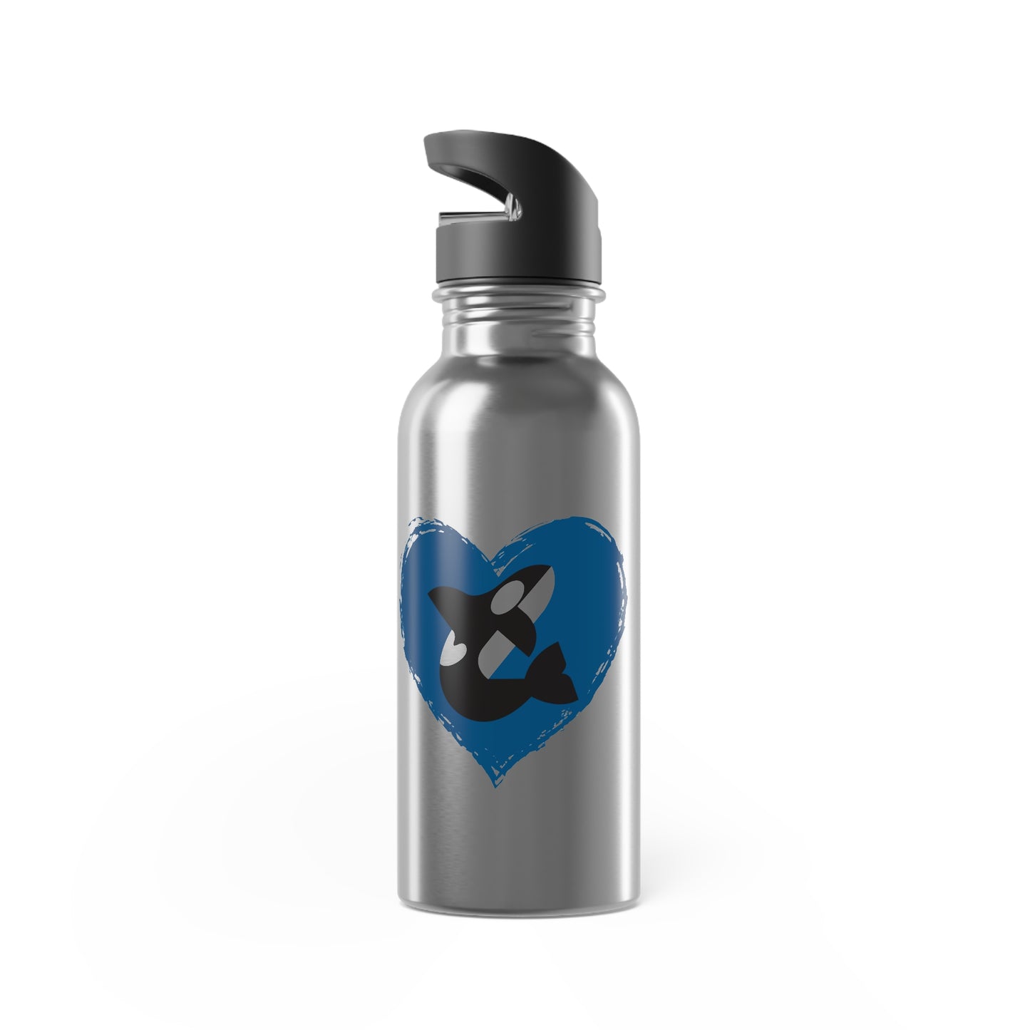 Orca Love Stainless Steel Water Bottle With Straw, 20oz