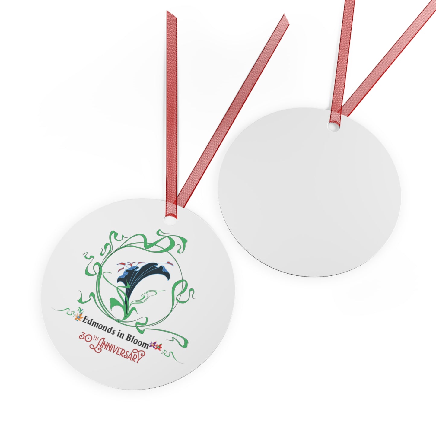 Edmonds in Bloom 30th Anniversary Metal Ornaments