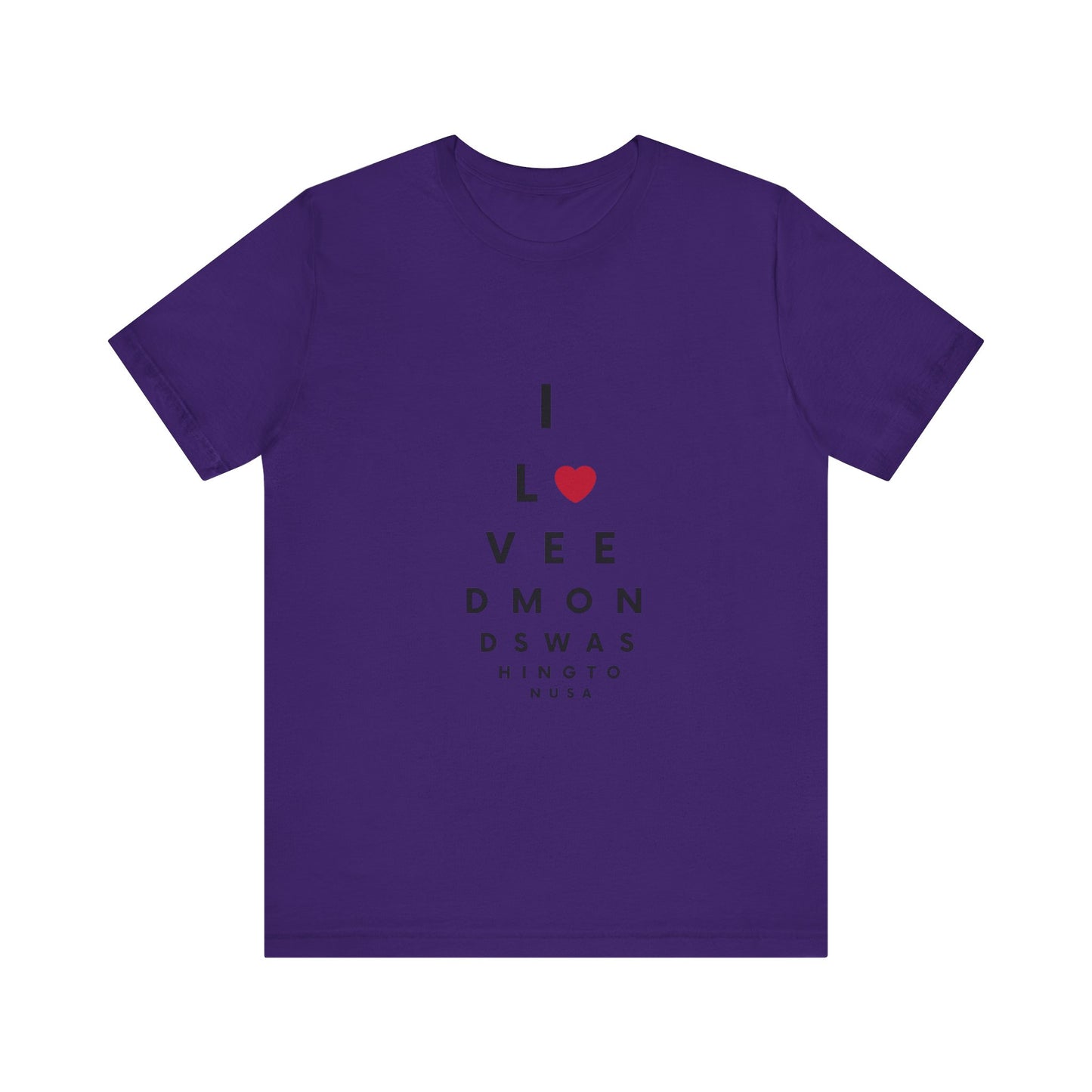I Love Edmonds Eye Chart - Short Sleeve Tee