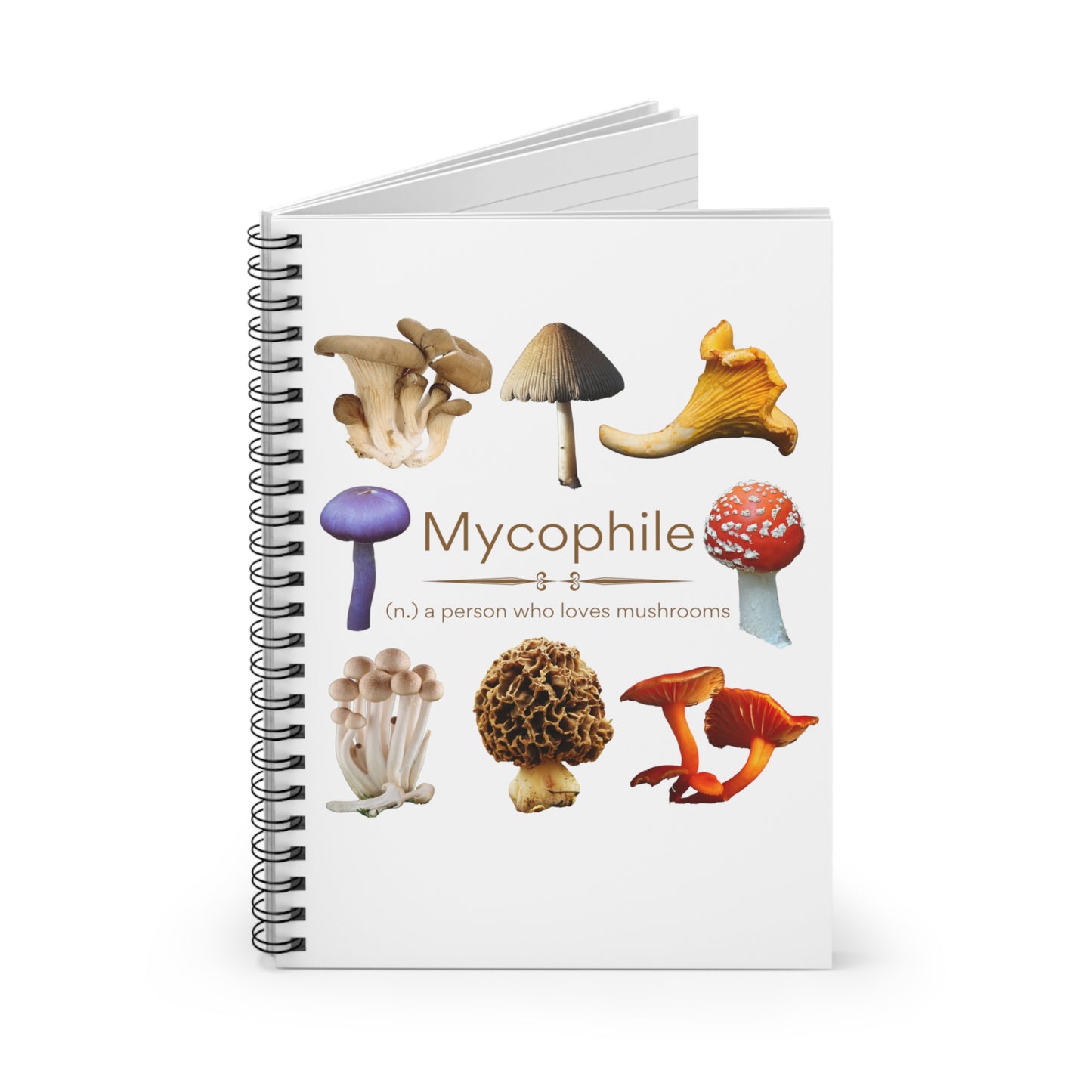 Mycophile (realistic) - lover of mushrooms Spiral Notebook - Ruled Line