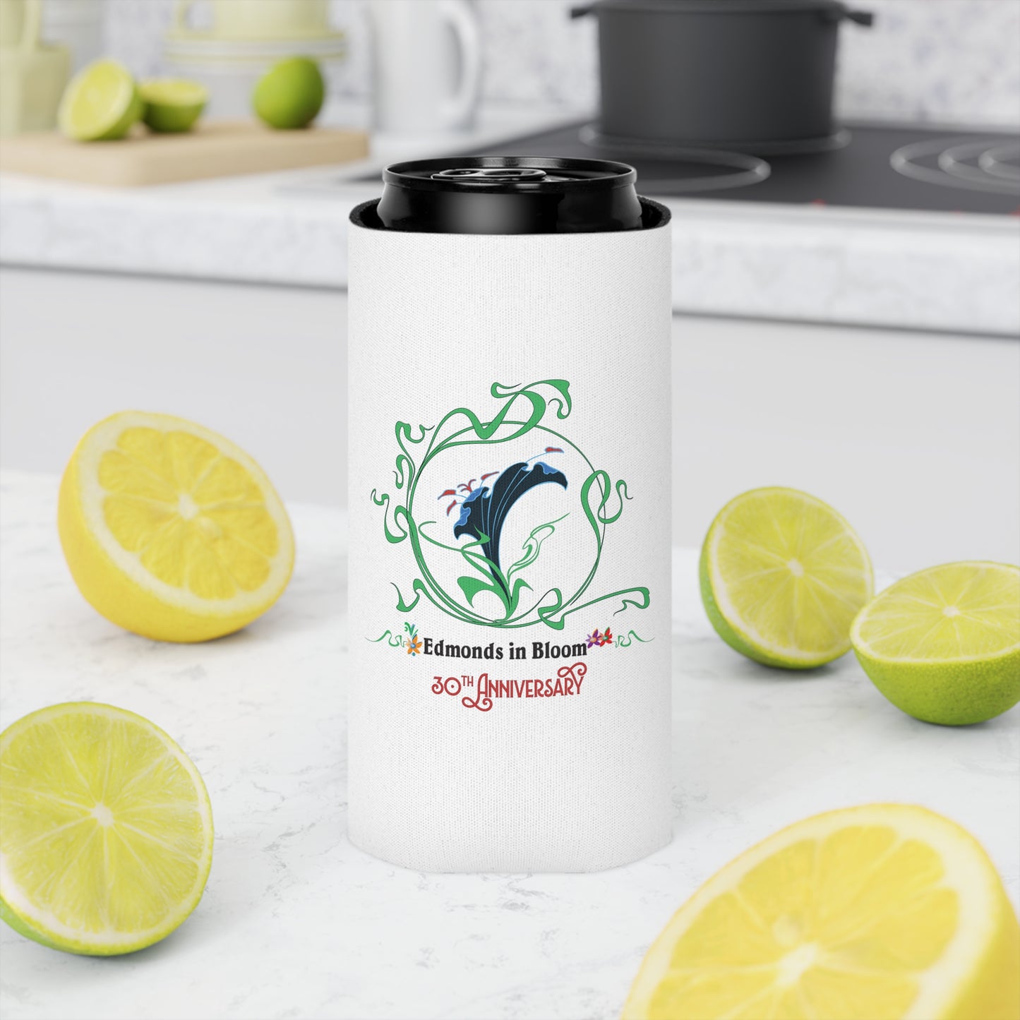 Edmonds in Bloom 30th Anniversary Can Cooler