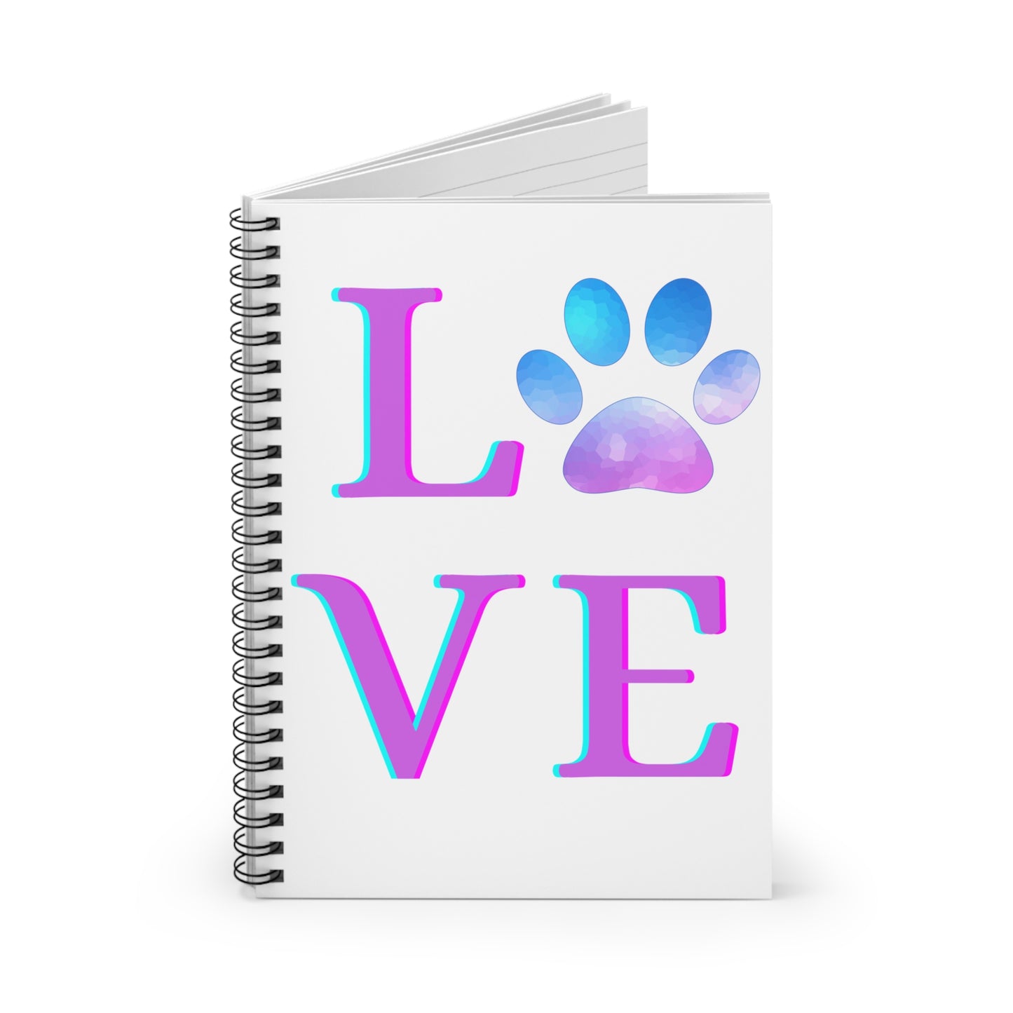 Love Paw Print Spiral Notebook - Ruled Line