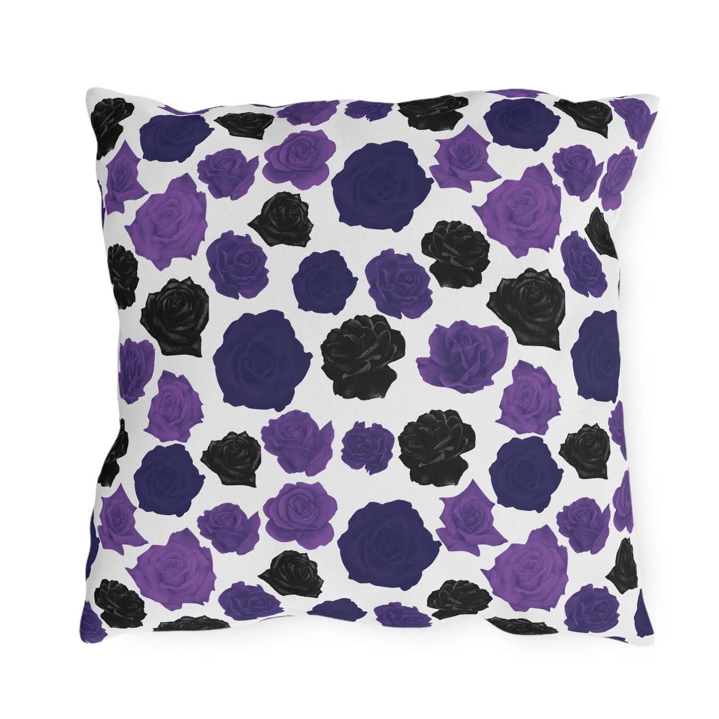 Dark Purple Roses Outdoor Pillows