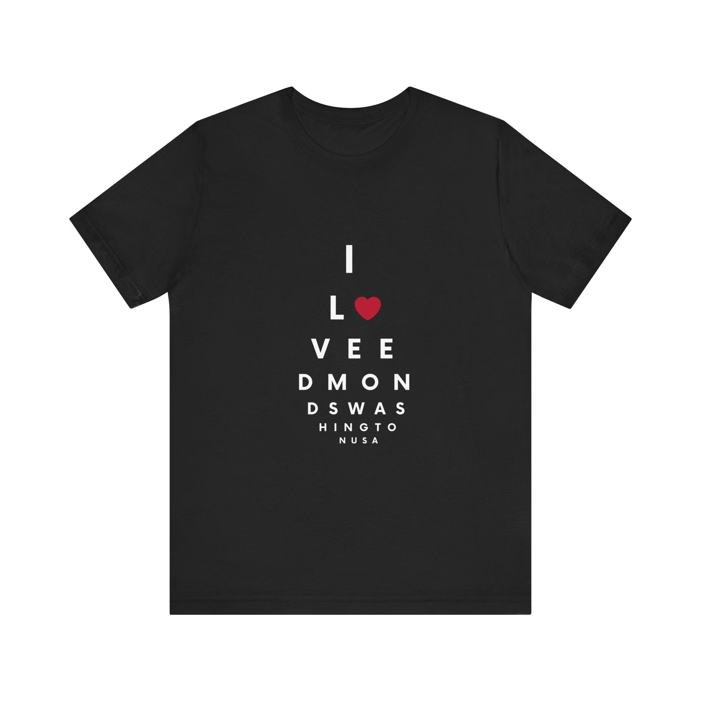 I Love Edmonds Eye Chart - Short Sleeve Tee