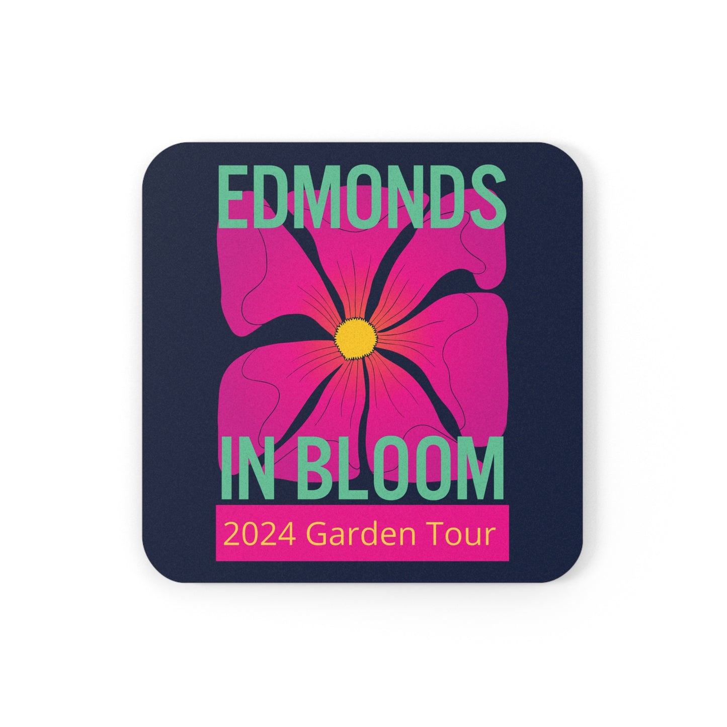 Edmonds in Bloom 2024 Garden Tour Cork Back Coaster