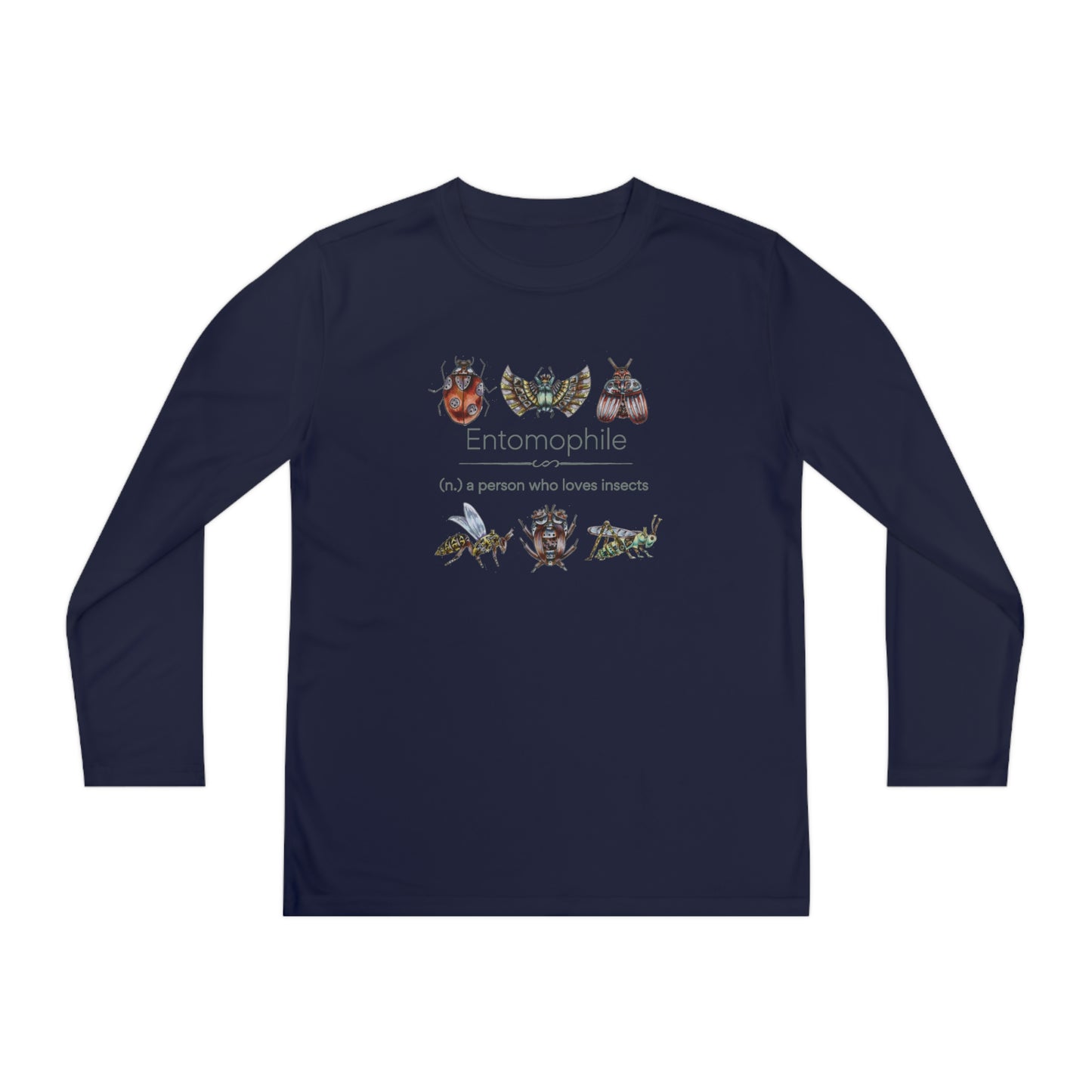 Entomophile II - Lover of Insects and Bugs Youth Long Sleeve Competitor Tee