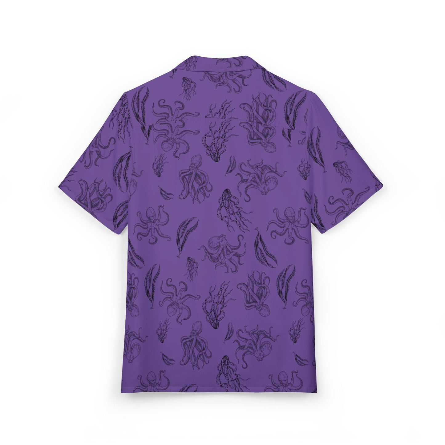 Octopus Swimming in Purple Sea Men's Hawaiian Shirt