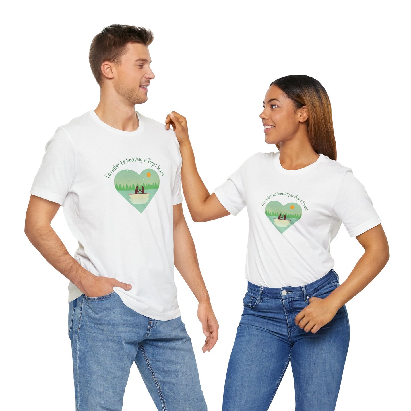 I'd rather be boating in Puget Sound heart T-shirt