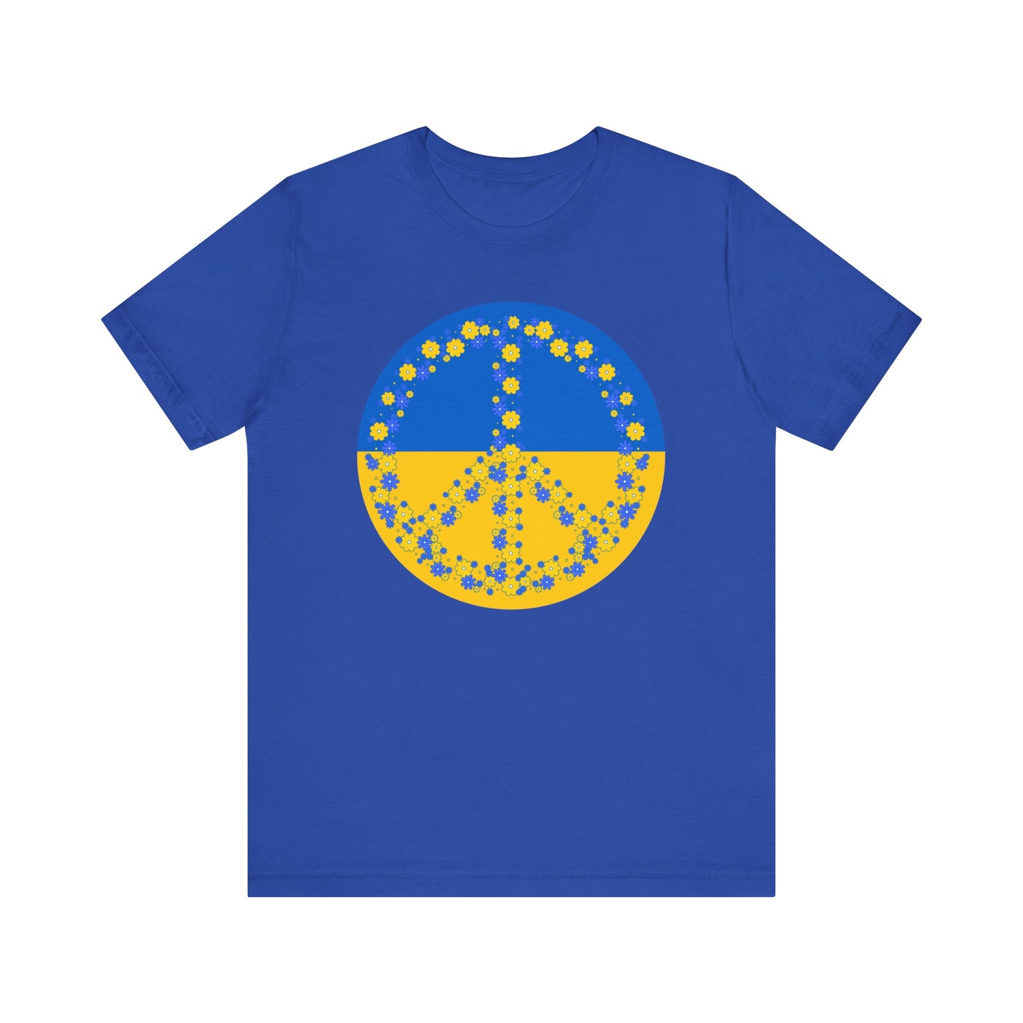 Ukrainian Flag Floral Peace Sign T-shirt