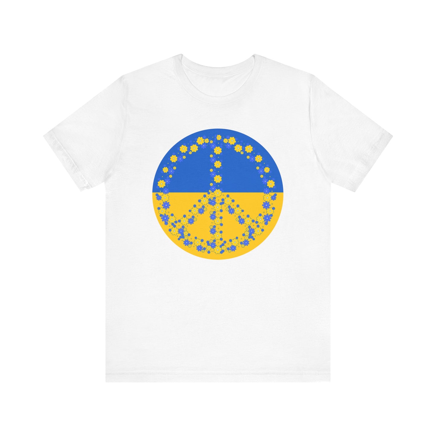 Ukrainian Flag Floral Peace Sign T-shirt