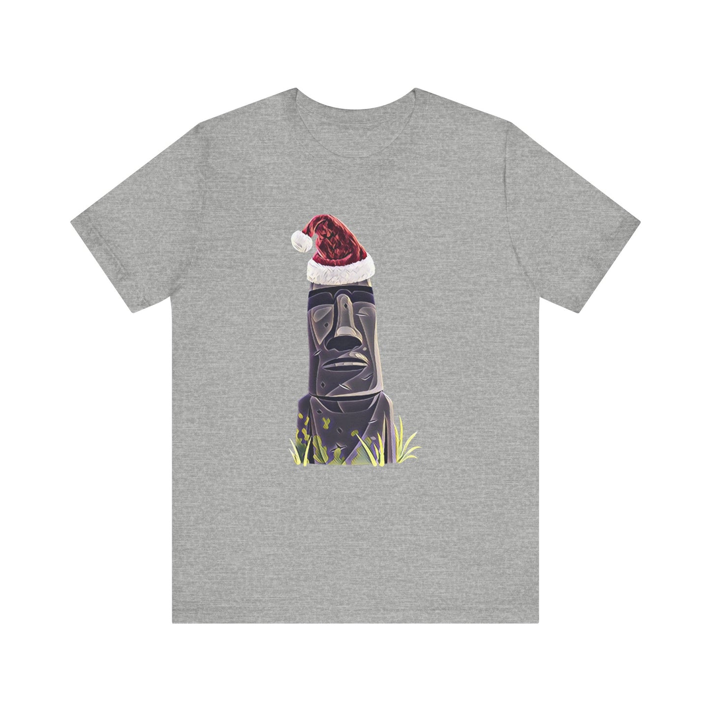 Holiday Moai Easter Island Statue in Santa Hat T-shirt