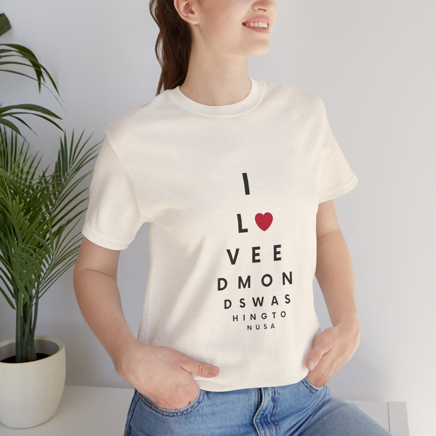 I Love Edmonds Eye Chart - Short Sleeve Tee