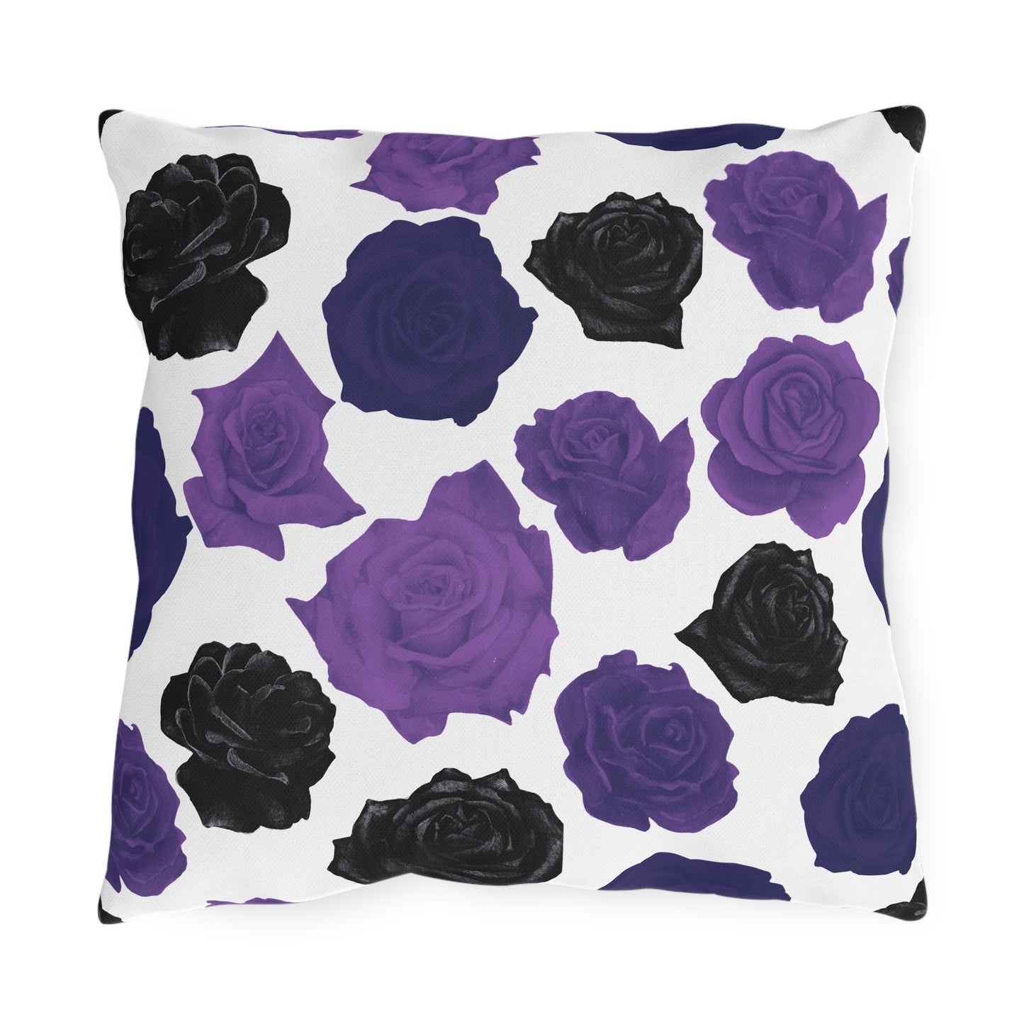 Dark Purple Roses Outdoor Pillows