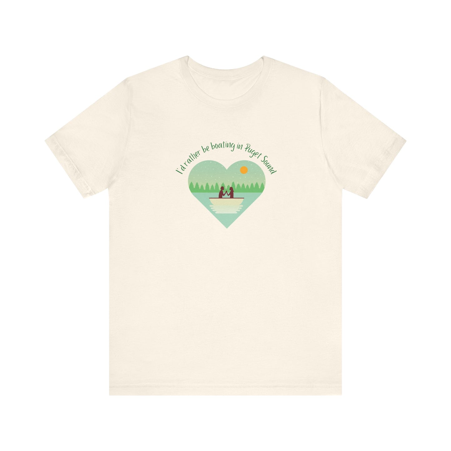 I'd rather be boating in Puget Sound heart T-shirt