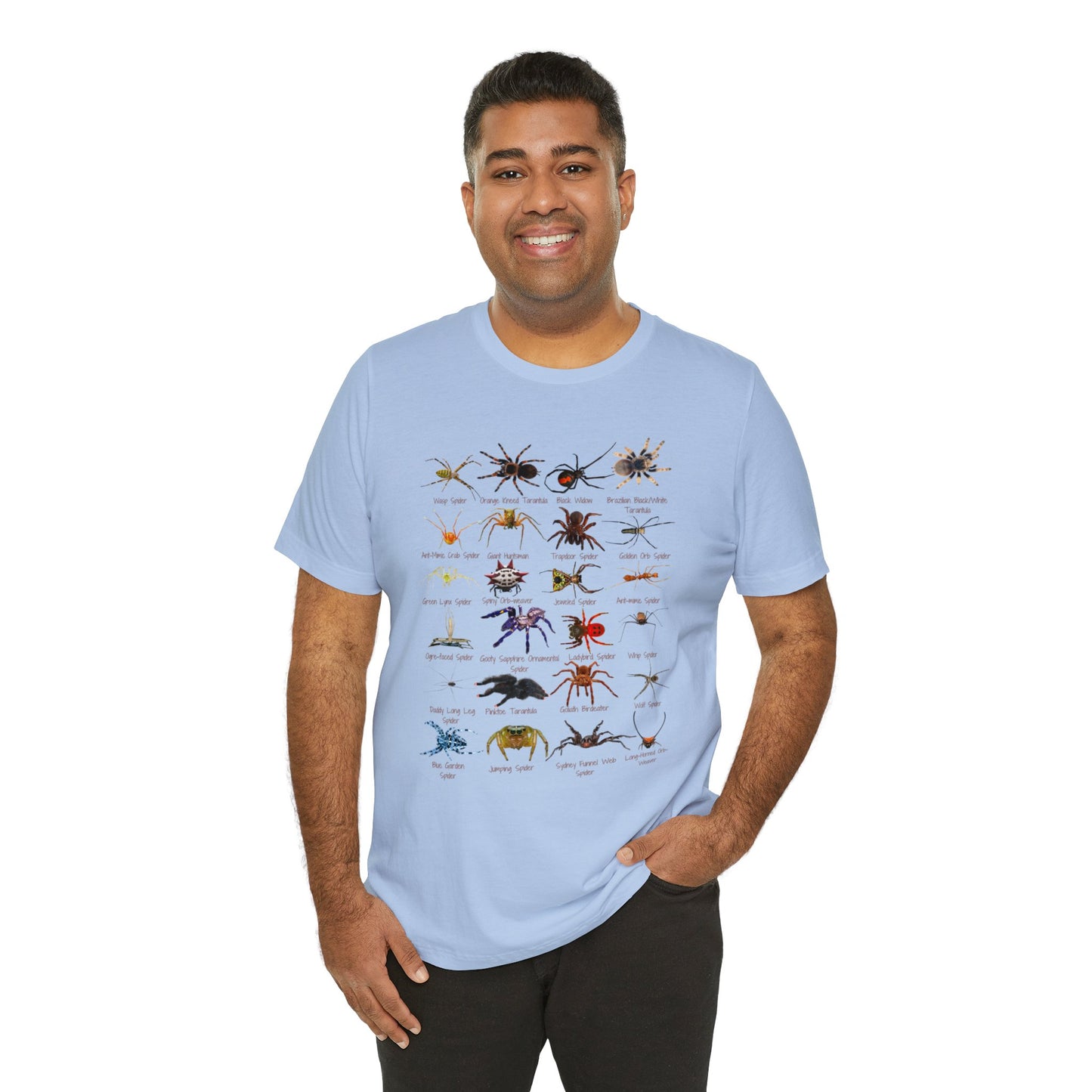 Stupendous Spiders T-shirt with 24 unique spiders