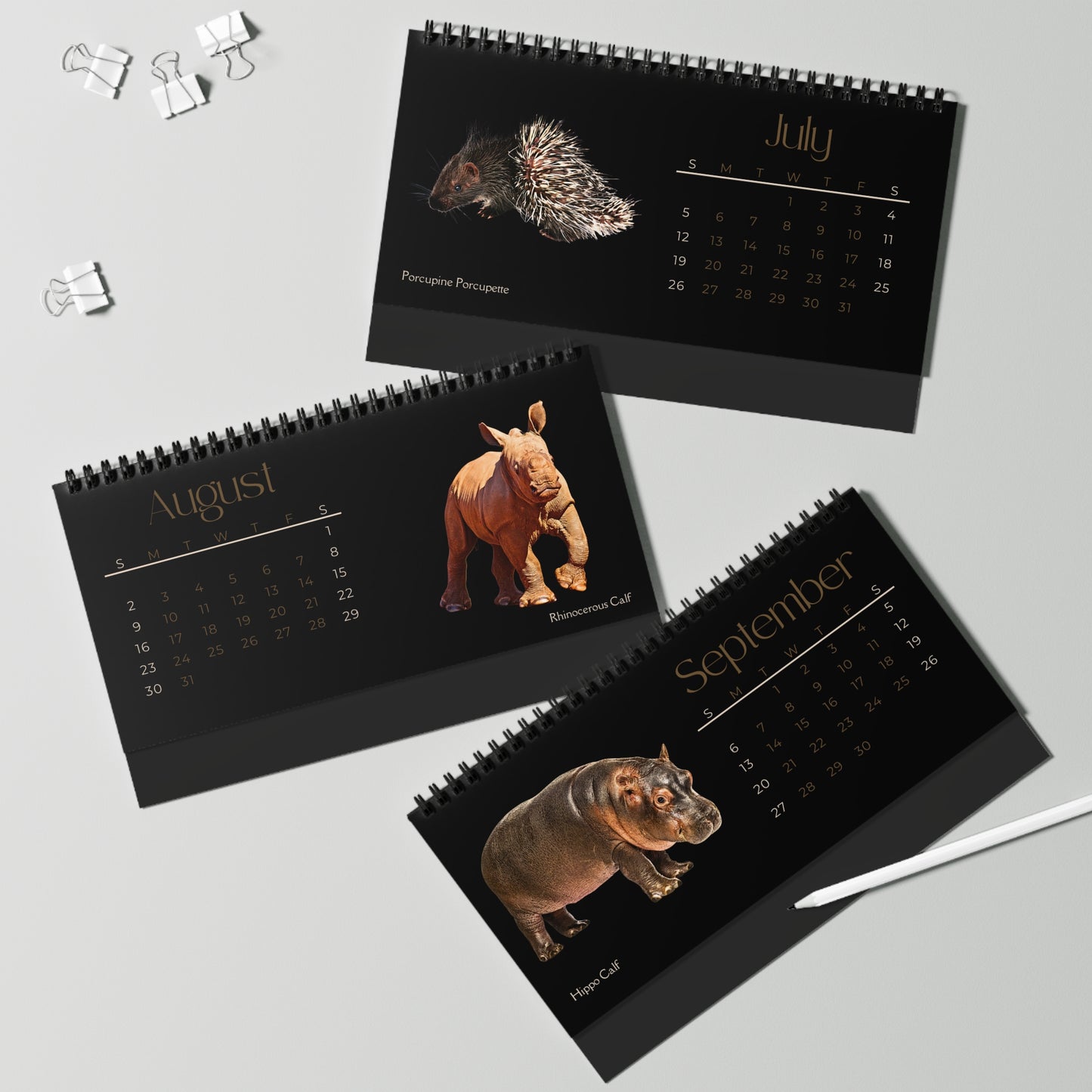 Baby Animals of 2026 Desktop Calendar