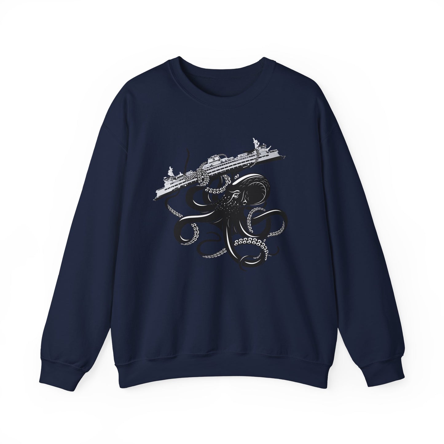 Octopus Attacks Ferry Unisex Heavy Blend™ Crewneck Sweatshirt