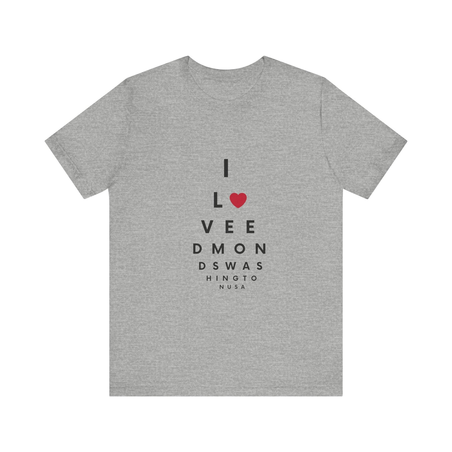 I Love Edmonds Eye Chart - Short Sleeve Tee