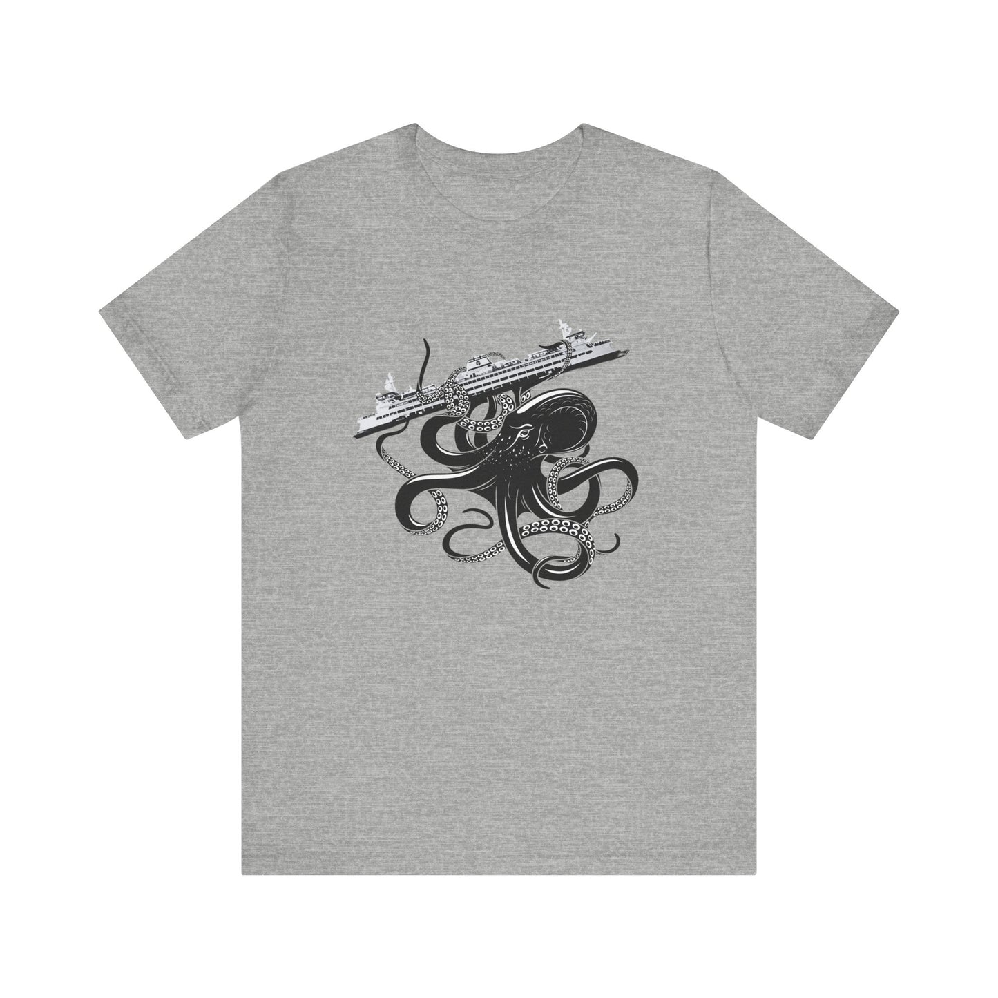 Octopus Attacks Ferry Unisex Jersey Short Sleeve Tee