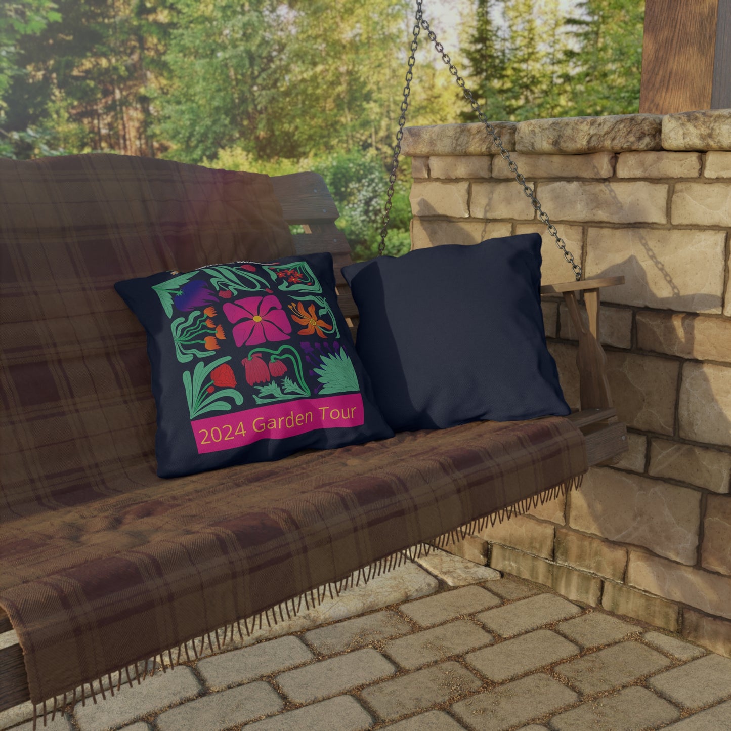 Edmonds in Bloom 2024 Garden Tour Outdoor Pillows (Single Side Print)