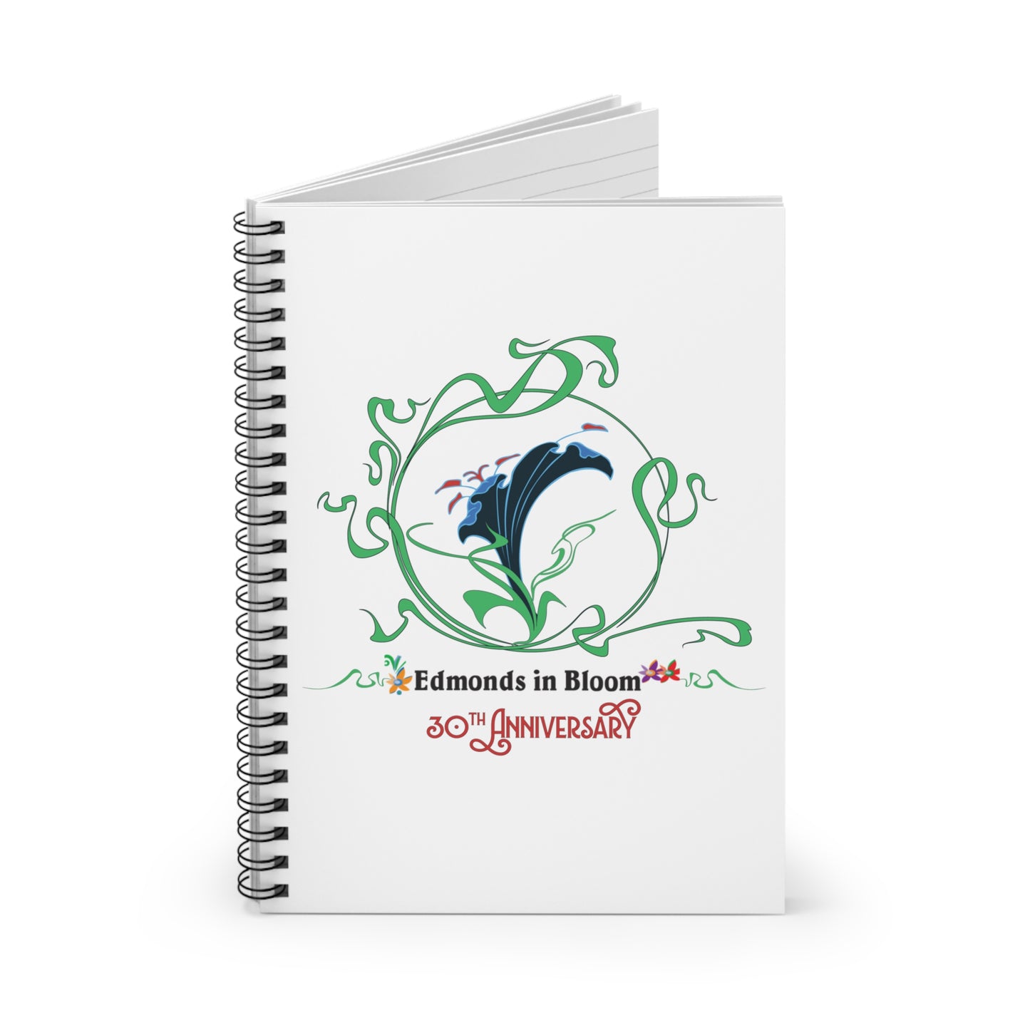 Edmonds in Bloom 30th Anniversary Spiral Notebook - Ruled Line