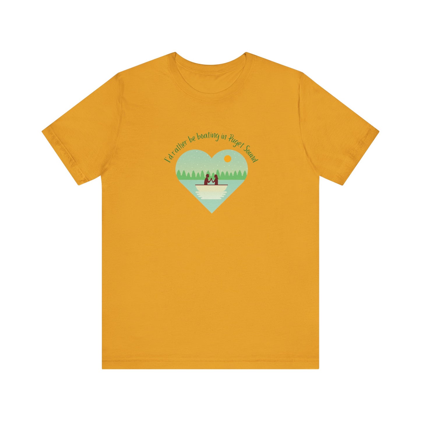 I'd rather be boating in Puget Sound heart T-shirt