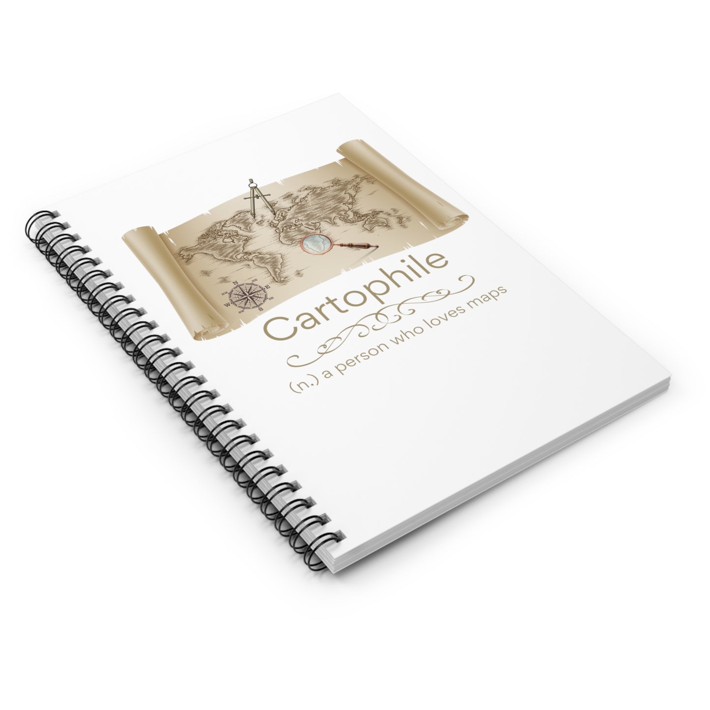 Cartophile - lover of maps Spiral Notebook - Ruled Line