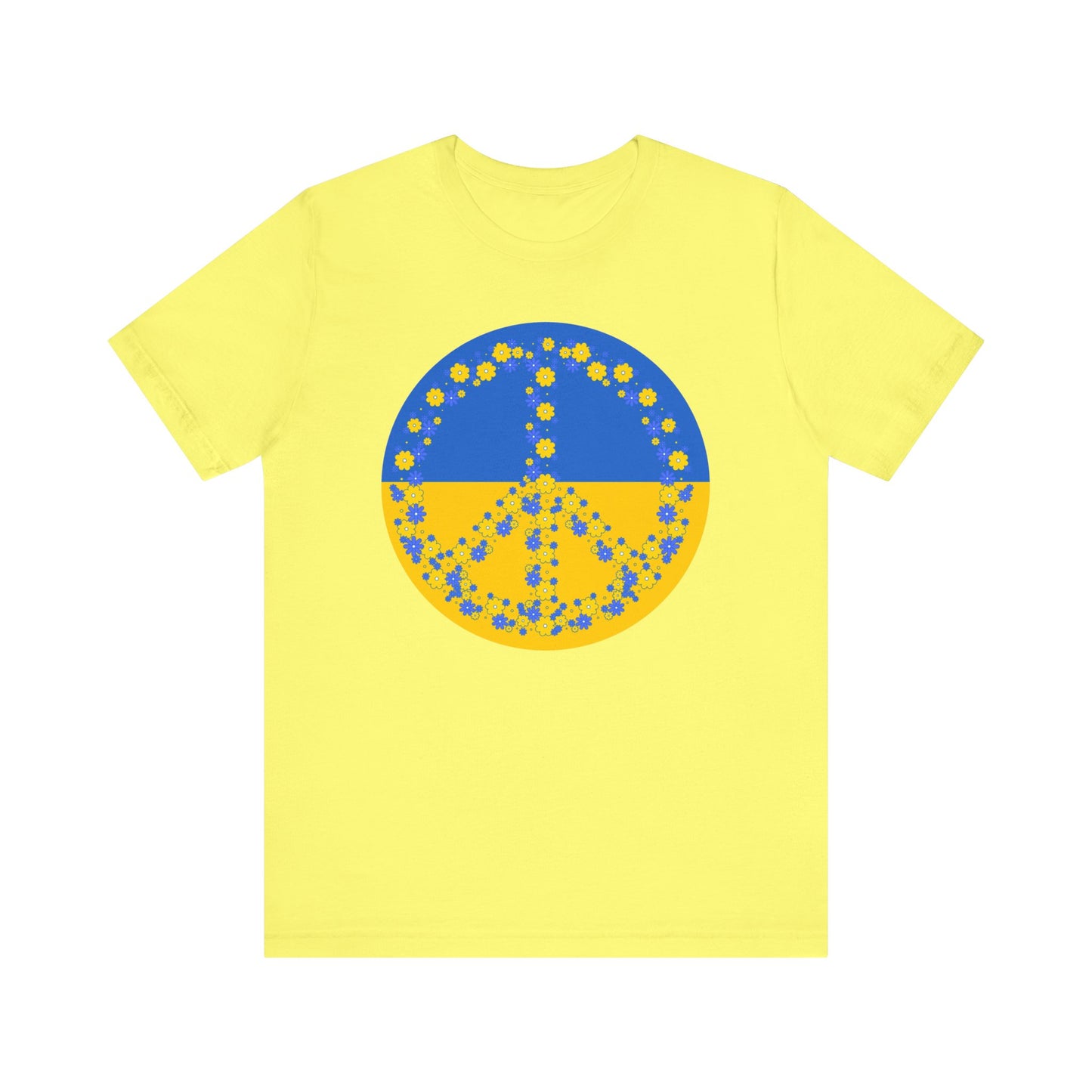 Ukrainian Flag Floral Peace Sign T-shirt