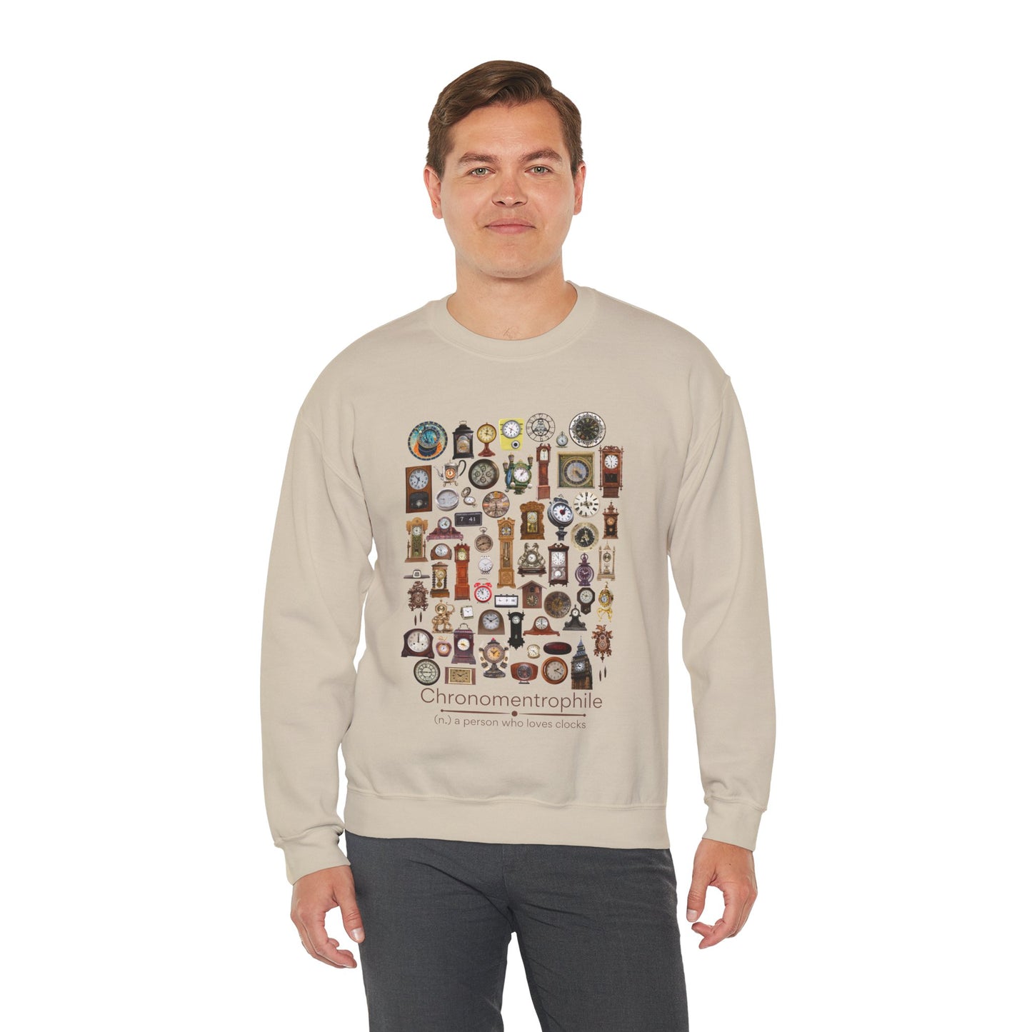 Chronomentrophile - Clock Lover Unisex Heavy Blend™ Crewneck Sweatshirt