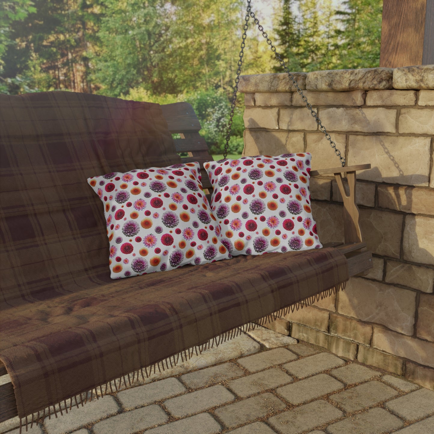 Dahlia Mix Outdoor Pillows