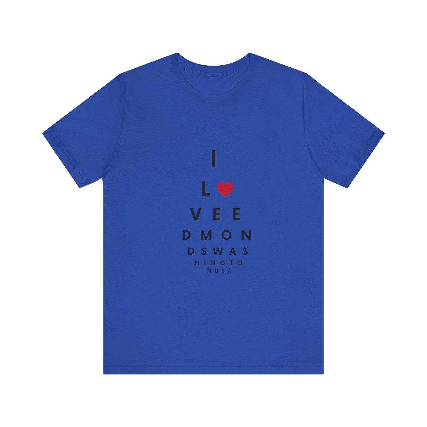 I Love Edmonds Eye Chart - Short Sleeve Tee