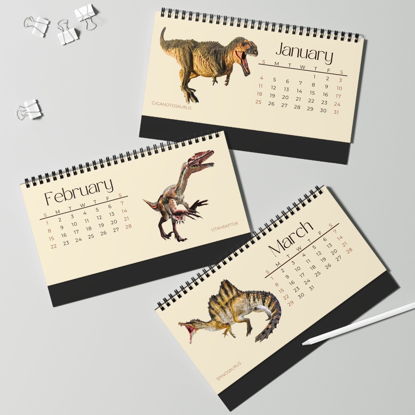 Dominating Dinosaurs of 2026 Desktop Calendar