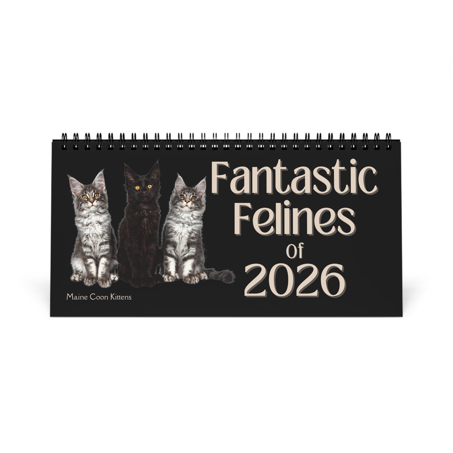 Fantastic Felines of 2026 (Cats) Desktop Calendar