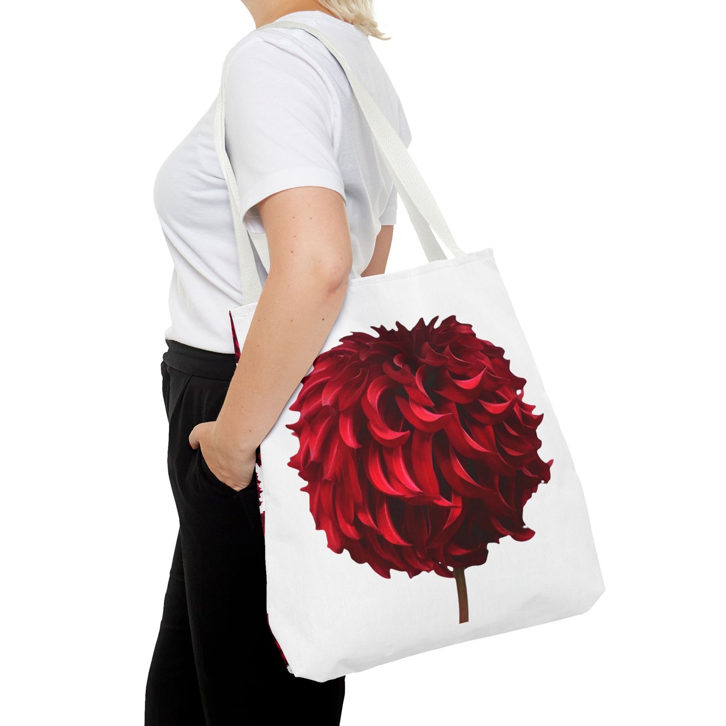 Red Dahlia Tote Bag