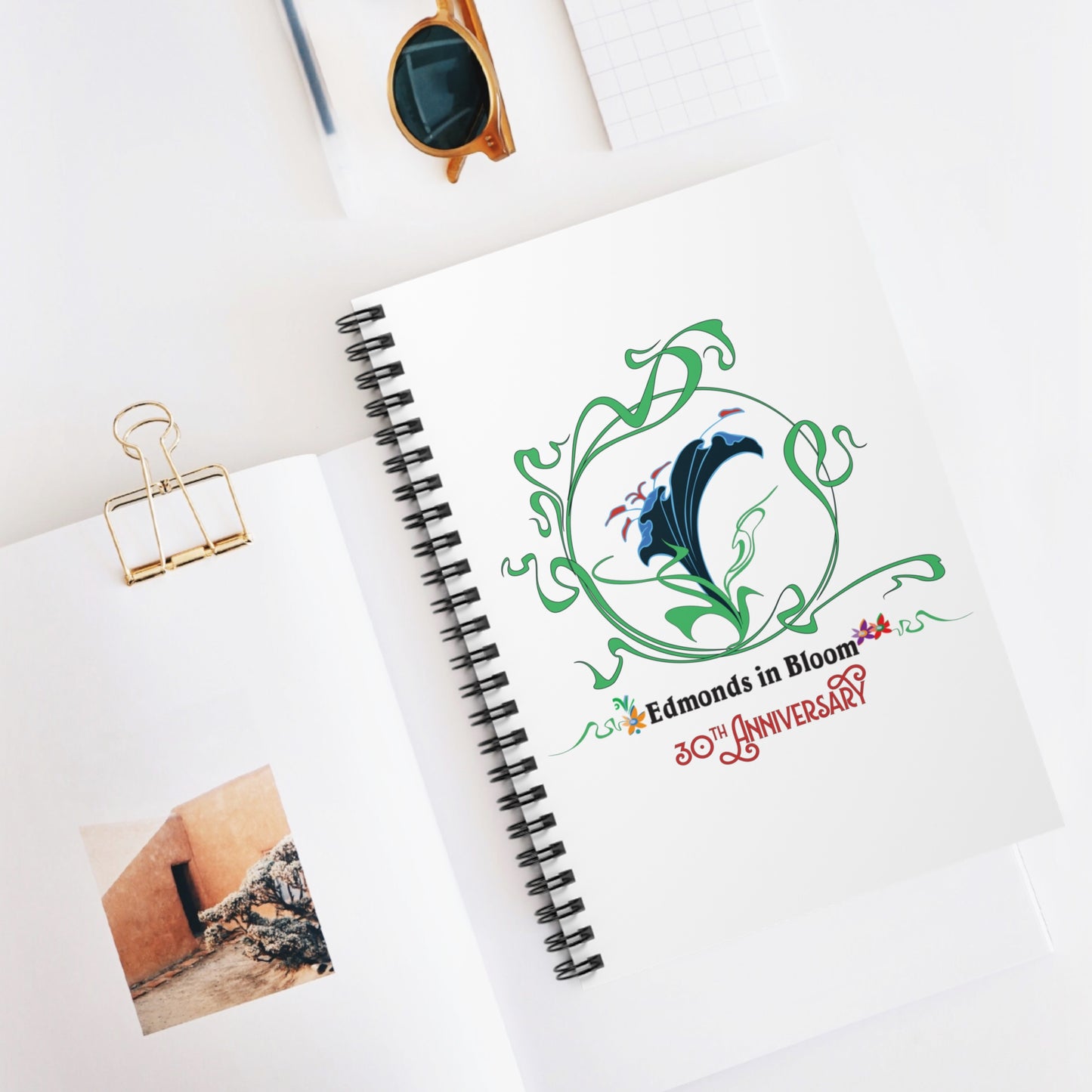 Edmonds in Bloom 30th Anniversary Spiral Notebook - Ruled Line