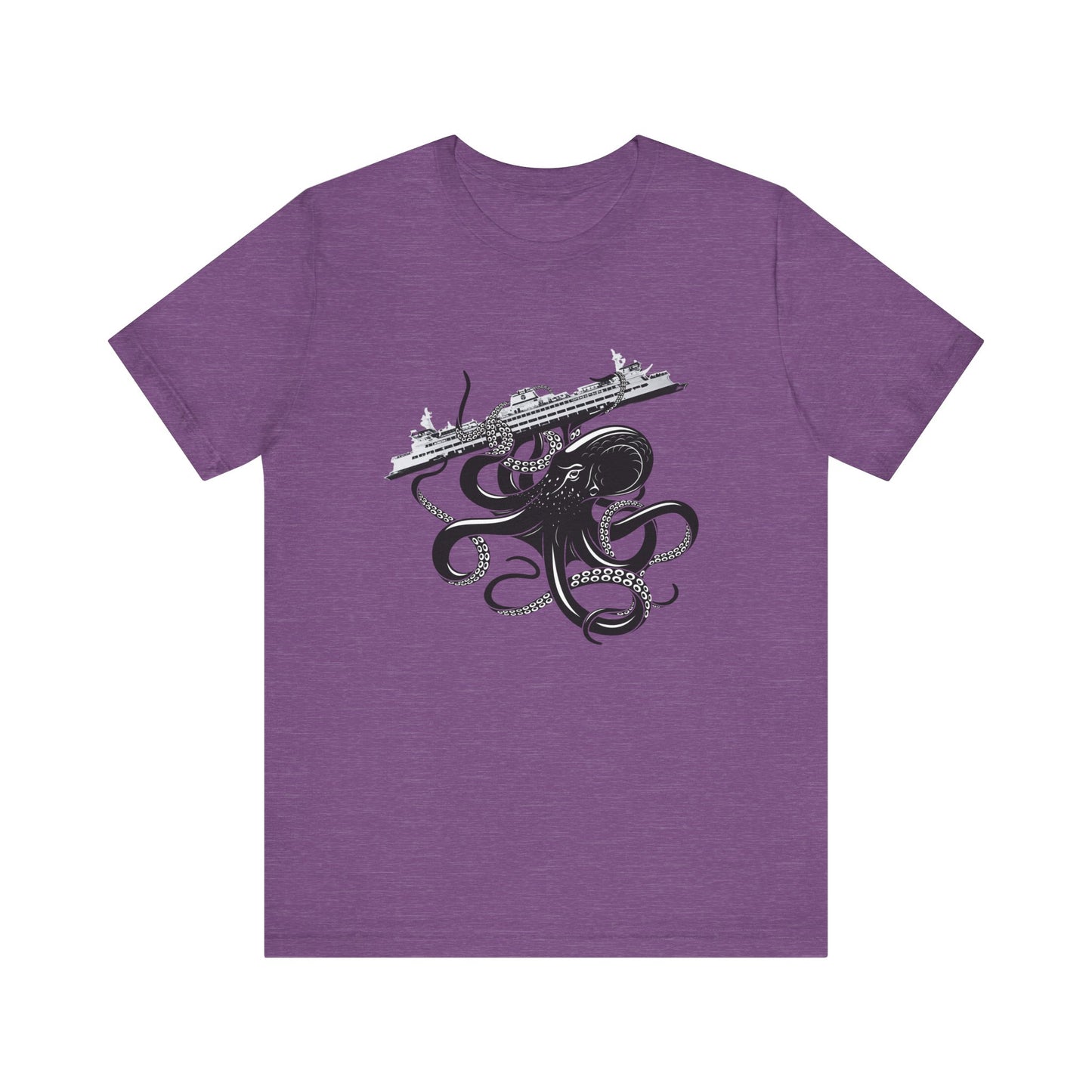 Octopus Attacks Ferry Unisex Jersey Short Sleeve Tee