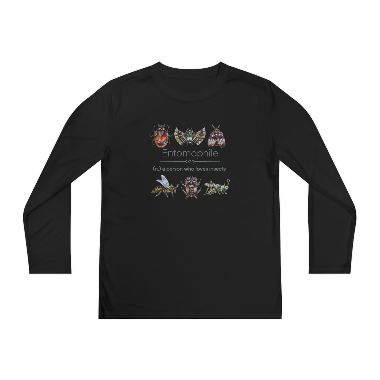Entomophile II - Lover of Insects and Bugs Youth Long Sleeve Competitor Tee